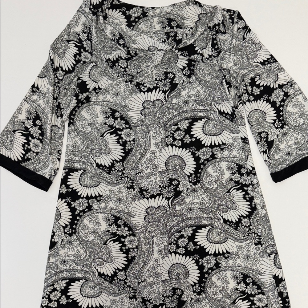 Black & White Floral Paisley Women's Dress